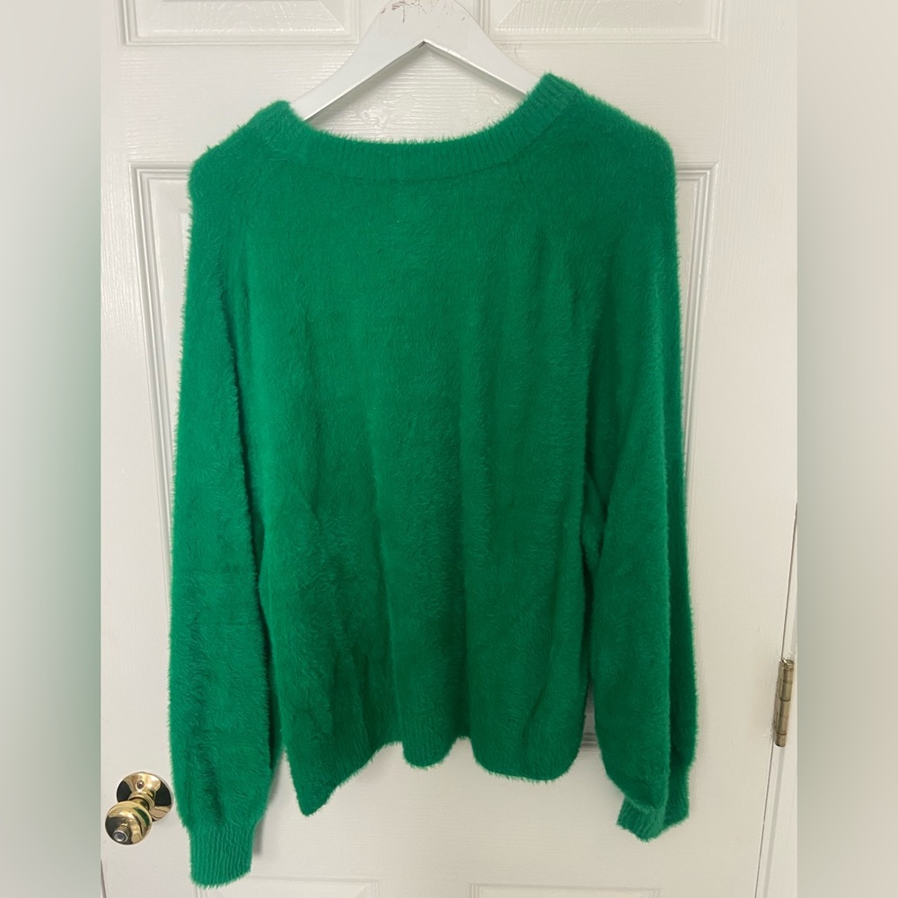 Aerie Kelly green fuzzy sweater